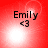 Red background with white light effects and black text 'Emily' above '<3', showing animation changes in light positions across frames.