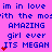 Pixelated text repeats across a bright pink background with blue and red accents, featuring repeated phrases and small heart symbols.
