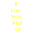 Yellow pixelated text and symbols on white background with black rectangular overlays in a