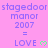 Pixelated text and heart symbols on a pink background with a gray overlay in the bottom-right corner.
