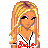 Pixel art contact sheet showing multiple frames of a softball-themed animated buddy icon with blonde character, text elements, and color variations.