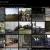 A static grid of nine pixelated images showing varied outdoor scenes with sky, terrain, and structures in muted tones.