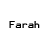 Animated sequence of 'Farah' text with pink dot patterns forming and changing around it on a white background.