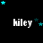 Black background with repeated white 'hiley' text and scattered cyan and dark blue stars in a pattern