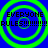 Four identical green concentric circles on blue background with black text reading EVERYONE RULES!!!!!!!!!!