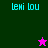 Four display 'lewi lou' text with a star icon changing color and position