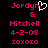 Pixelated text and symbols on black background with pink and white elements, including a heart symbol replacing part of the name.