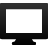 Black wireframe monitor icon with gray screen and stand on light gray background