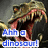 A pixelated dinosaur head with open mouth and blue text "Ahh a dinosaur!" on left, red background with white text "Just Kidding it's only" on top right, blue cartoon dinosaur on white background below