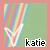 Pixelated icon with multicolored vertical stripes and a white text label reading 'katie' at the bottom right.