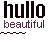 Animated sequence of text-based icons displaying 'hallo beautiful' and 'where have you been all my life?' with color variations in the lower text.