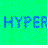 A contact sheet of six animated frames showing a pixelated text-based icon with "HYPER" and "Girl!" on various colored backgrounds.
