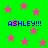 Green background with pink stars and blue text reading 'ASHLEY!!!' in four positions.