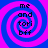 Four identical display a blue and pink spiral background with black text reading 'me and tori bff' in pixelated font
