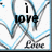 Animated icon with blue and gray zigzag lines on white background, displaying sequential text: 'i love', 'U SO', 'much baby' in black pixelated font.
