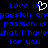 Blue pixelated text on black background with a white heart symbol replacing 'is' in 'Love is', repeated across multiple lines.