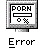 Animated contact sheet of a computer monitor displaying 'POPN' progress bars and error messages, with pixel art characters reacting to explosions in later frames.