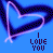 Animated contact sheet of 11 frames showing a neon-style heart icon with "I LOVE YOU" text on blue background, displaying subtle animation changes across frames.