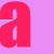 Pixelated pink 'a' letters on purple background with multicolored hearts and blue/white/green/yellow text reading 'amanda'.