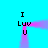Two identical pixelated text arrangements on a cyan background with pink-purple gradient lines connecting corresponding elements.