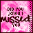 identical pink and white pixelated icons with text "DID YOU KNOW I MISSED YOU" overlaid on a wavy line graphic