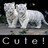 Static pixelated icon of two white cats on a dark background with the word "Cute!" in large text below.