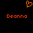 Pixelated orange heart symbol above two instances of the name 'Deonna' in orange pixelated text on a black background.