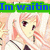 Pixelated anime-style character with pink hair and dark eyes, wearing a white top with black trim, positioned beneath green text reading 'Im waitinfor you...' on an orange background.