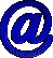 Blue @ symbols in a pattern with varying shades and outlines on gray background