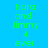 Green text on blue background reads 'Kara and Jimmy 4 ever' with a blurred version of the same text below it.