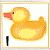 Animated contact sheet of a yellow rubber duck icon with sequential text frames reading 'I', 'LOVE', 'MY', 'RUBBER', and 'DUCK' on white backgrounds.