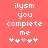 Pixelated text on coral background with heart symbols; two identical frames show static content.