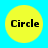 Four yellow circles on a cyan background, each containing the word "Circle" in black text.