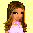 Pixel art contact sheet showing multiple views of a cartoon woman in pink clothing with brown hair, accompanied by text fragments on a yellow background.