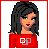 Pixel art contact sheet showing a female character's full body, torso, legs, and text variants in red/black/white colors with a gray background.