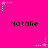 Bright pink background with repeated 'Natalie' text and white/pink star-shaped pixel art elements arranged in a pattern