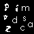 Pixelated white lowercase letters scattered across a black background, forming a dense arrangement of individual characters.