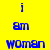 Yellow and blue pixelated text displays 'i am WOMEN' on left, 'BEAR ME ROAR' on right with yellow letters on blue background.