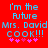 Red background with blue pixelated text reading "I'm the Future Mrs. David Cook!!!" and pink asterisks below, displayed in two identical side-by-side