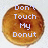 A four- of donut images with text overlays and a blank , showing sequential text changes