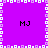 Purple square icon with white pixelated border and four 'MJ' text elements in black, arranged symmetrically around a central cross of alternating light purple and white pixels.