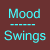 Mood Swings icon set displays five cyan pixelated emoticons on a dark red background with partial gray overlay.