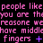 Pixelated text repeats 'people like people like' in pink on black, with 'you are theyou are the' and 'reassone wereassone werereassone we' below, followed by 'have middlemove middlemove middle', then 'fingers + fingers + fingers x' changing to 'fingers + fingers · fingers :'.