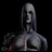 Pixelated grayscale figure with long hair and muscular build stands against black background, right arm raised, with 'Anime IM' and 'com' text in white pixelated font on right side.