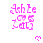 Pixelated pink text reading "Ashbe Loves Lett" with a small heart symbol below, displayed in two identical side-by-side frames.