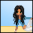 Pixel art animation of a girl with long black hair holding a white cloud, with text changing between 'THE BOYS LOVE ME' and 'WHILE THE GIRLS HATE ME' in black and pink.