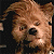 A 50x50 pixel buddy icon featuring a split composition with a brown dog on the left and green text reading "Original Icons .com" on the right against a dark background.