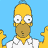 Animated contact sheet of Homer Simpson frames showing subtle hand and eye movements against a solid blue background.