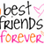 A static image with text 'best friends forever' in black, pink, and orange letters alongside a purple 'ELIN ROCKS MY SOCKS!!!' on white background.