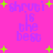 Bright pink background with purple text reading "shruui is the best" and scattered green star shapes.